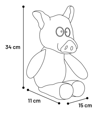 Pluche varken happy 34cm