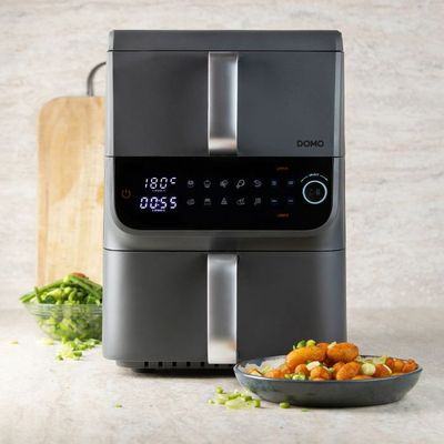 Airfryer double fry zone verticaal 3,5+6,5l