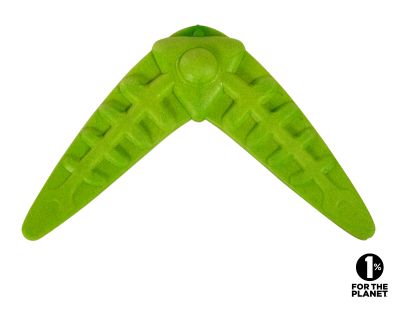 Speelgoed hond tpr boomerang groen 17cm
