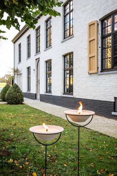 Bougeoir de jardin pour bougies en pot terre cuite - noir