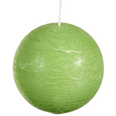 Bougie boule rustique 100 mm 40h - vert crayeux