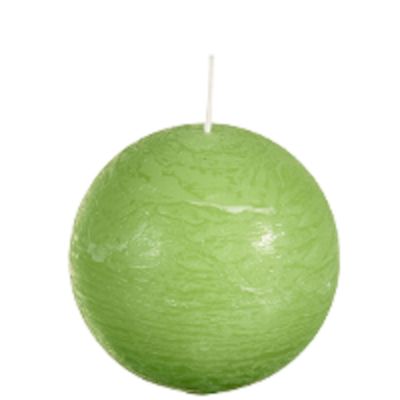 Bougie boule rustique 80 mm 24h - vert crayeux