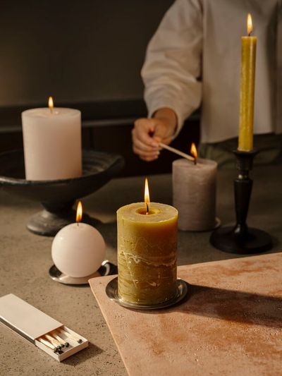 Bougie pilier rustique