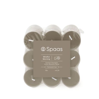 Bougies chauffe-plats parfumées en clear cup mindful morning