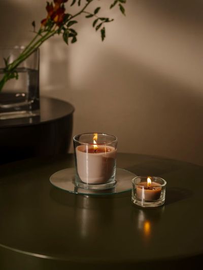 Bougies chauffe-plats parfumées en clear cup mindful morning