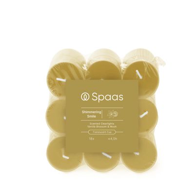 Bougies chauffe-plats parfumées en clear cup shimmering smile