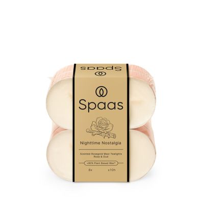Maxi bougies chauffe-plats parfumées en coupe or rose nighttime nostalgia