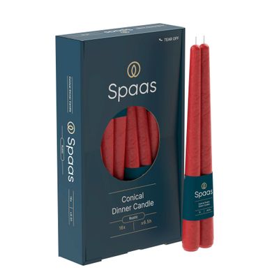 2 rustieke dinerkaarsen rood