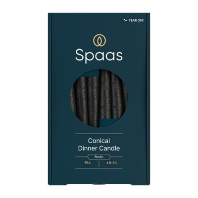 2 rustieke dinerkaarsen zwart
