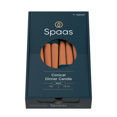 2 rustieke dinerkaarsen oranje