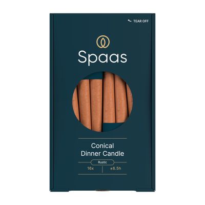 2 rustieke dinerkaarsen oranje