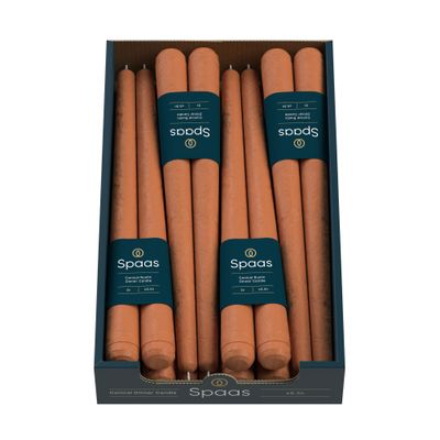 2 rustieke dinerkaarsen oranje