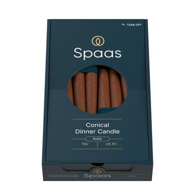 2 rustieke dinerkaarsen cognac