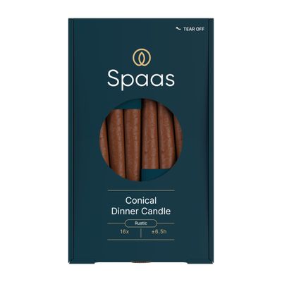 2 rustieke dinerkaarsen cognac
