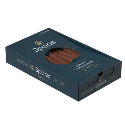 2 rustieke dinerkaarsen cognac
