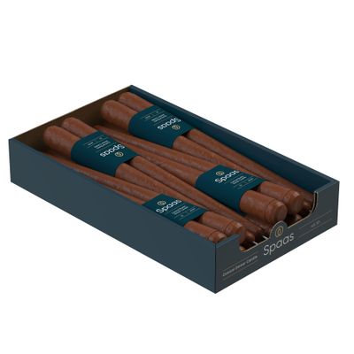 2 rustieke dinerkaarsen cognac
