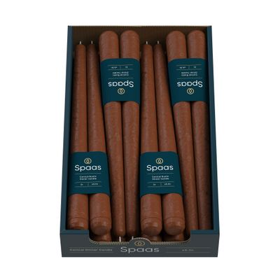 2 rustieke dinerkaarsen cognac