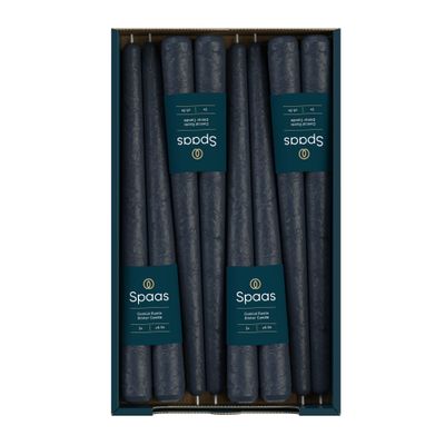 2 rustieke dinerkaarsen donkerblauw