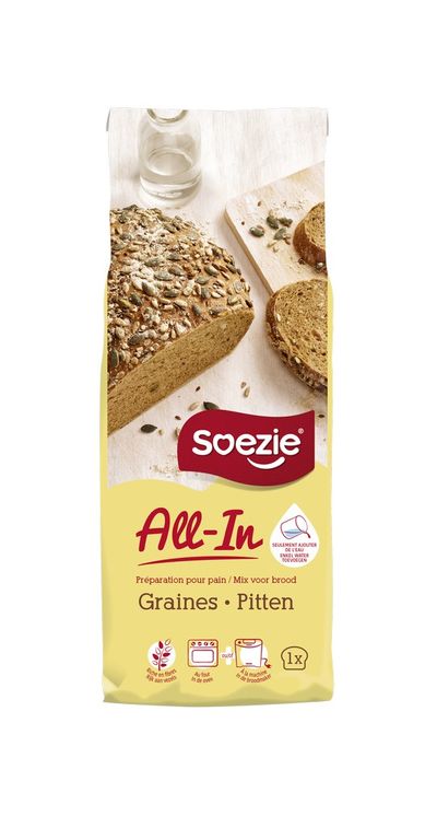 All-in-mix voor brood met pitten