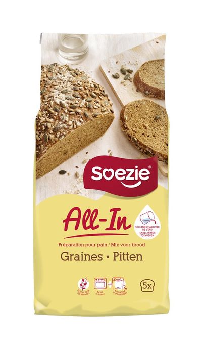 All-in-mix voor brood met pitten