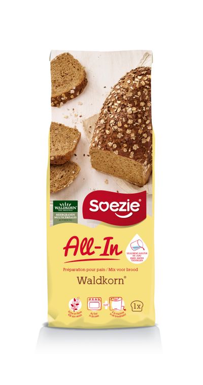 All-in-mix voor Waldkorn® Authentic bruin meergranenbrood