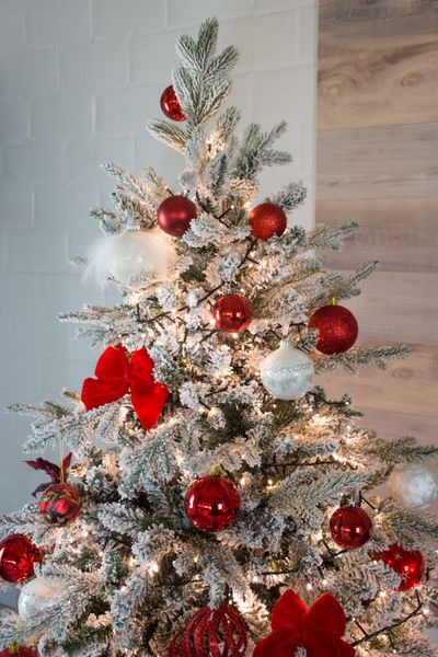 Sapin noel artificiel Oslo flocked h225cm