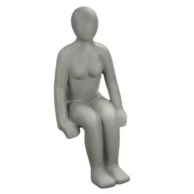 Statuette femme assise gris 69cm