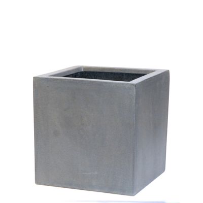 Jardinière Fiberstone cube 30x30cm gris