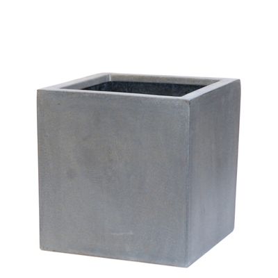 Jardinière Fiberstone cube 40x40cm gris