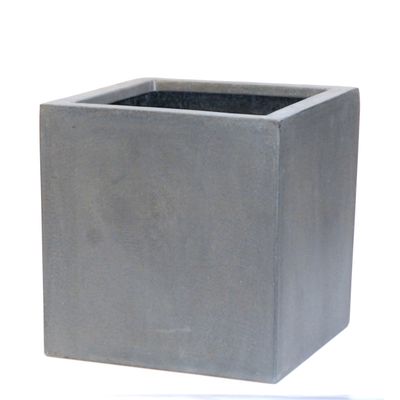 Jardinière Fiberstone cube 50x50cm gris
