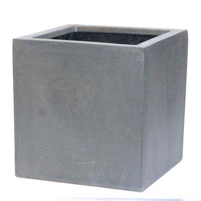Jardinière Fiberstone cube 20x20cm gris