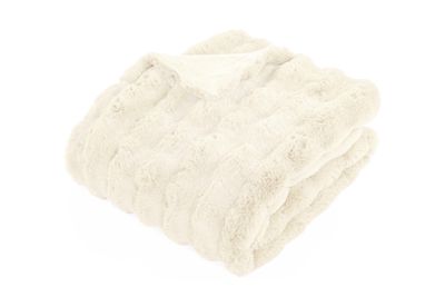 Bubble konijnenbont throw - ivoor