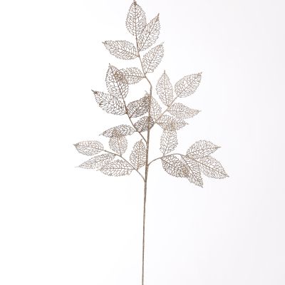 Grande branche feuillue 90cm champagne
