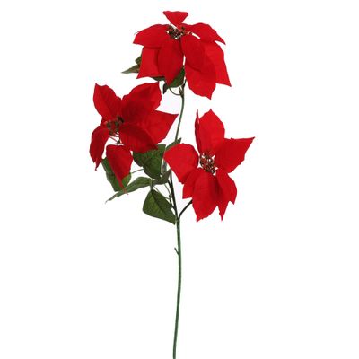 Étoile de noël x3 tiges 70cm rouge