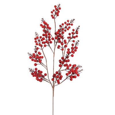 Branche de baies 92cm rouge