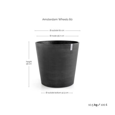 Amsterdam wheels 60 pot de fleurs 