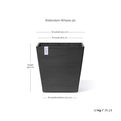 Rotterdam wheels 50 pot de fleurs 
