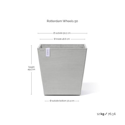 Rotterdam wheels 50 pot de fleurs 