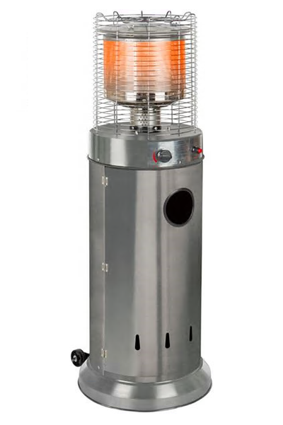 Terrasverwarmer lounge inox met wielen