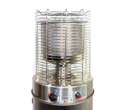 Chauffe-terrasse lounge inox avec roues