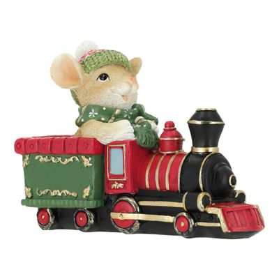 Souris dans train de noël