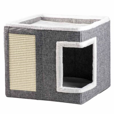 Kattenkrabhuisje gaby 39x39x35cm grijs