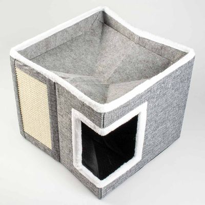 Kattenkrabhuisje gaby 39x39x35cm grijs