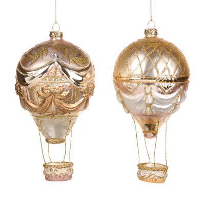 Luchtballon ornament - assortiment van 2