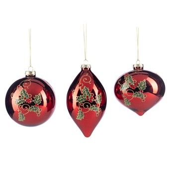 Boule bijou motif houx/baies