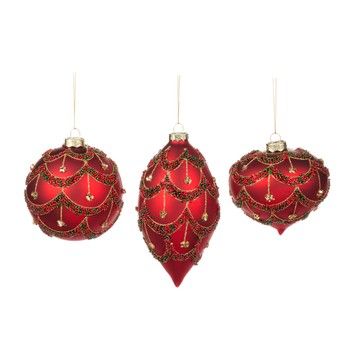 Boules en verre à guirlande de perles