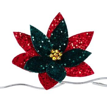 Poinsettia bloemclip met pailletten