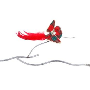 Tartan vliegend vogeltje met pluim op clip