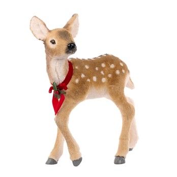 Pluizige kerstbambi met strik
