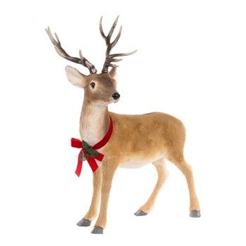 Cerf de noël duveteux avec nœud